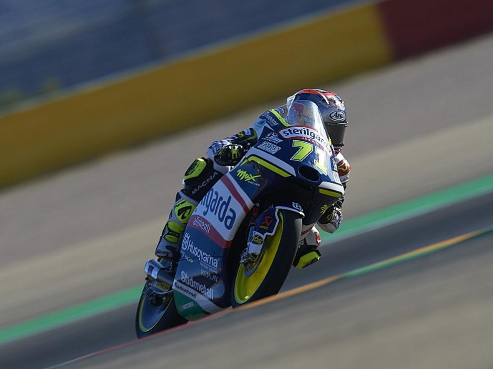 El japonés Sasaki, rodando en el circuito de Alcañiz.