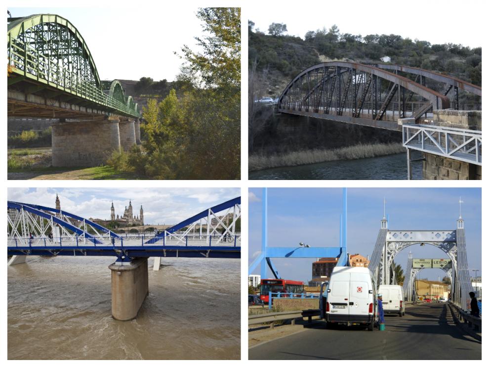 Algunas de las estructuras de hierro (Gallur, Santa Eulalia y Zaragoza) más representativas.