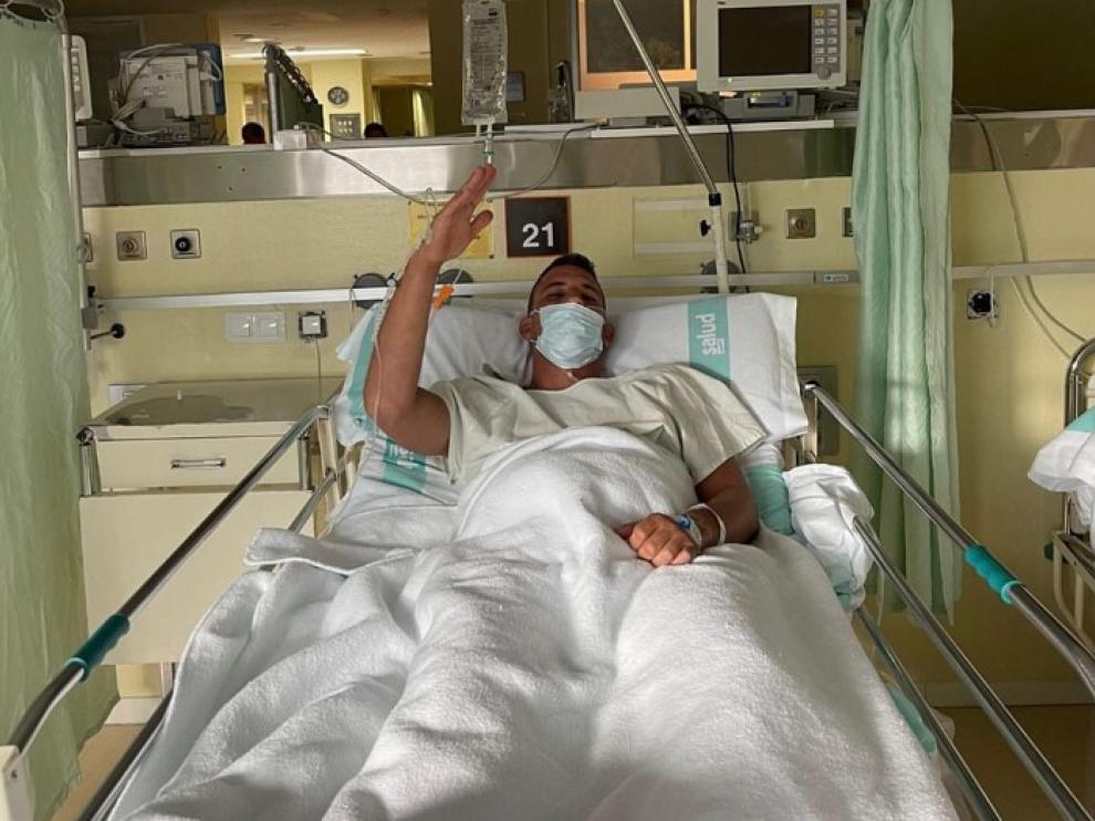 Dani Plata, en el hospital.