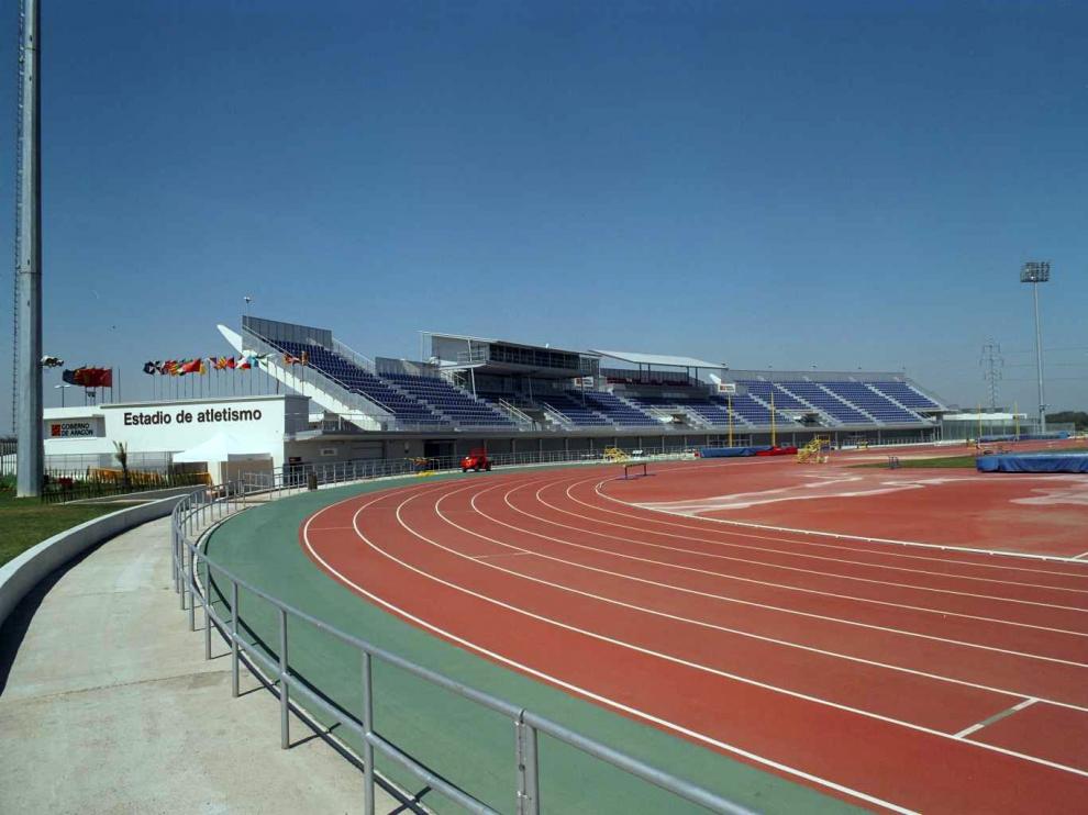Pista de atletismo del estadio Corona de Aragón