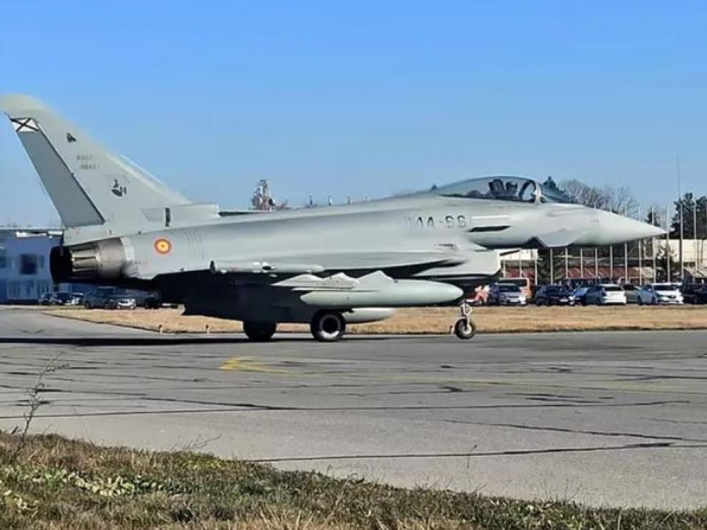 Eurofighter del Ejército del Aire en la base 'Graf Ignatievo' de Bulgaria en misión de Policía Aérea de la OTAN