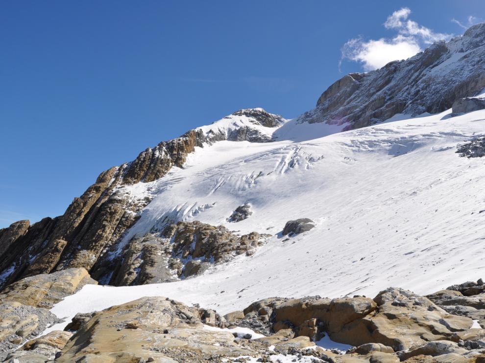 Imagen del glaciar de Monte Perdido, que podría desaparecer en menos de 30 años.