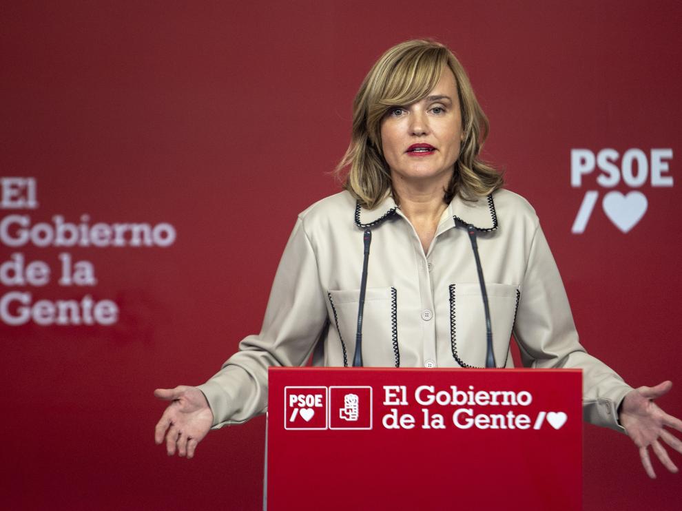 Pilar Alegría, en rueda de prensa
