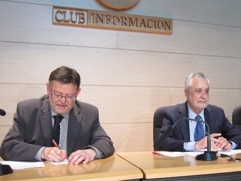 Ximo Puig, José Antonio Griñán y David Cerdán en una foto de archivo.