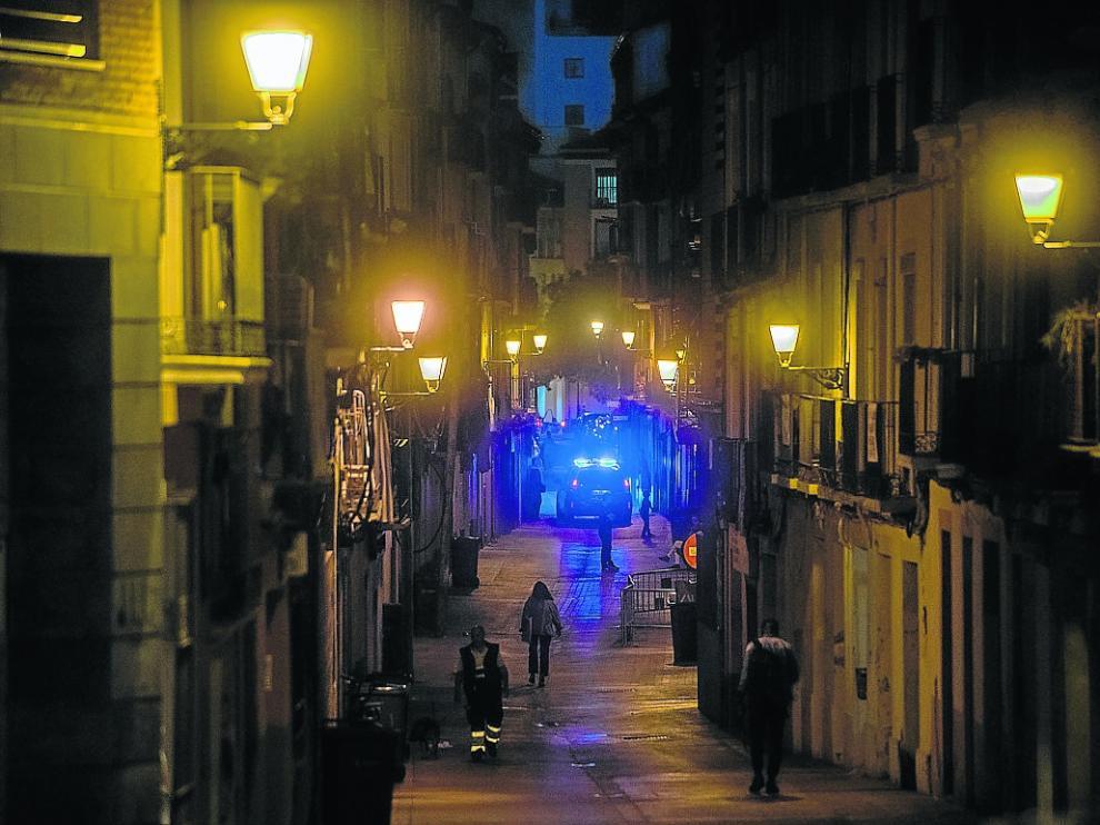 Iluminación en la calle Pignatelli de Zaragoza.