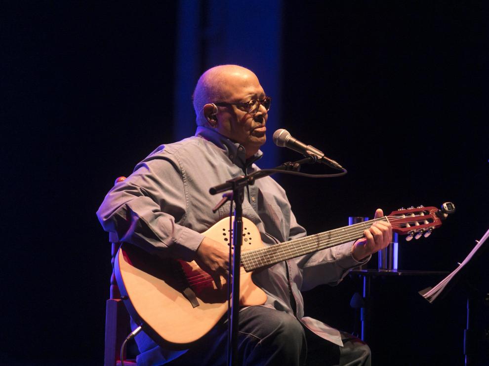 Pablo Milanés, en un concierto en Huesca, en 2021.