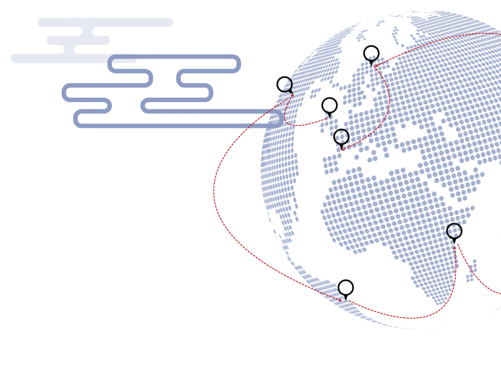 Cartela mapamundi la vuelta al mundo con ocho aragoneses