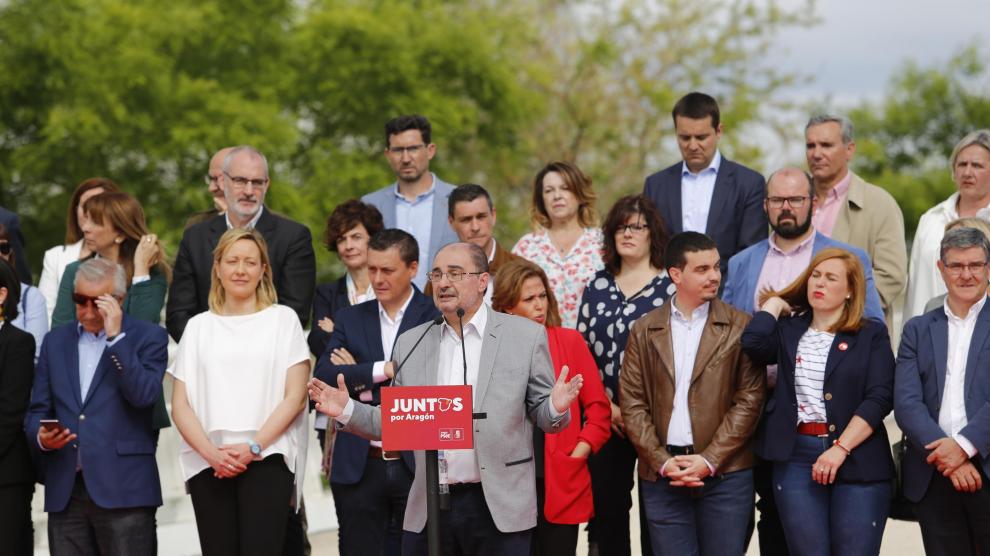 Lambán, en un acto celebrado este viernes en la Expo para presentar las listas del PSOE-Aragón