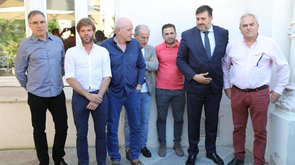 El consejo de administración de la SD Huesca, en su reunión del pasado viernes.