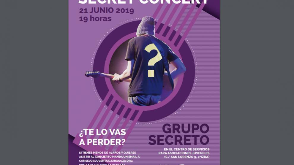 Cartel del II Secret Young Concert que se celebrará en Zaragoza.