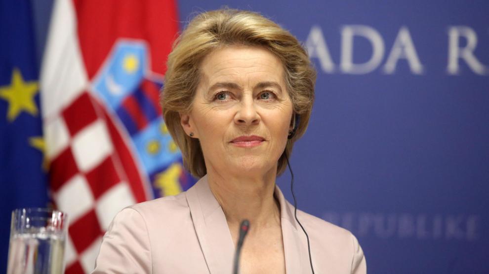Zagreb (Croatia), 30/07/2019.- European Commission President Ursula von der Leyen looks on prior to her meeting with the Croatian prime minister during her official visit in Zagreb, Crotatia, 30 July 2019. (Croacia) EFE/EPA/ANTONIO BAT European Commission President Von der Leyen visits Croatia