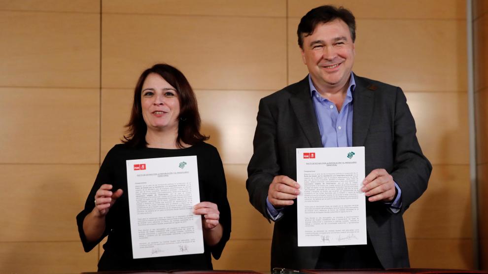 Teruel Existe firma el pacto de investidura con el PSOE
