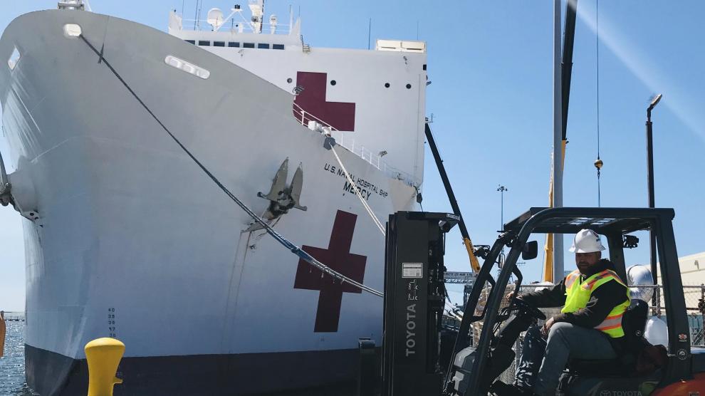 Preparativos de la armada estadounidense para afrontar el coronavirus, en San Diego