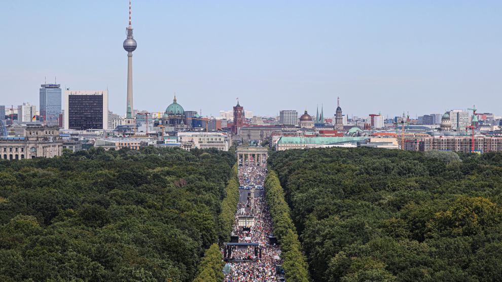 Vista general de la manifestación de este sábado en Berlín.