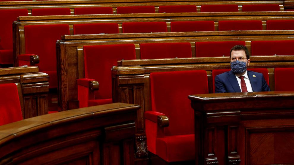 Pere Aragonès en el Parlamento de Cataluña