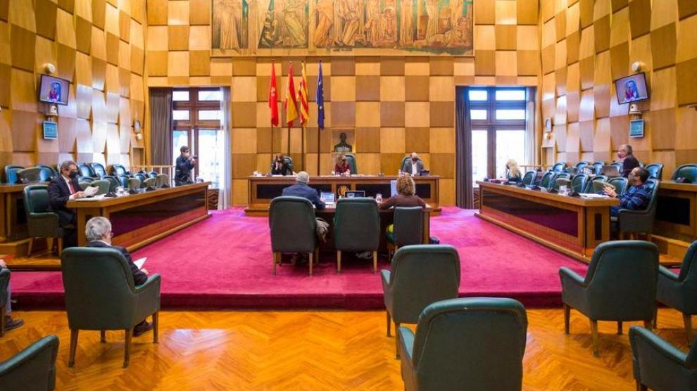 Pleno de este lunes en el Ayuntamiento de Zaragoza.