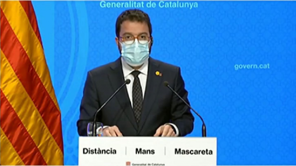 Pere Aragonés anuncia el confinamiento perimetral de Cataluña