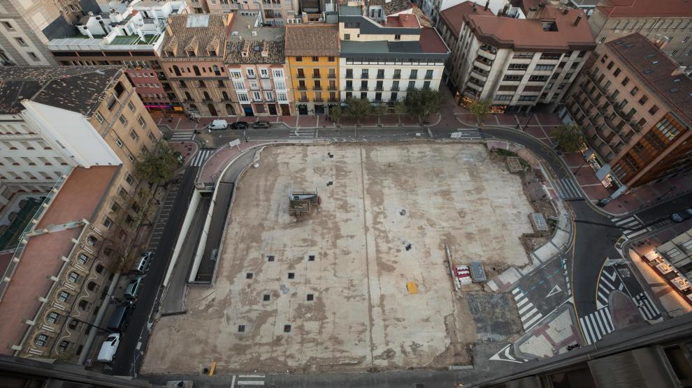PLAZA DE LOS SITIOS. OBRAS PARTERRES / 02/11/2020 / FOTO: GUILLERMO MESTRE [[[FOTOGRAFOS]]]