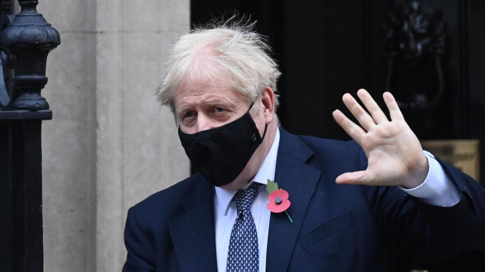 El primer ministro británico, Boris Johnson, este miércoles a su salida del 10 de Downing Street.