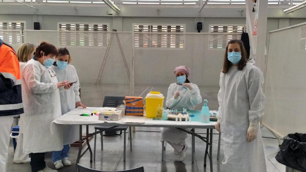 Imagen del trabajo en el centro de salud de Tarazona, una de las localidades más afectadas por el virus actualmente en Aragón.