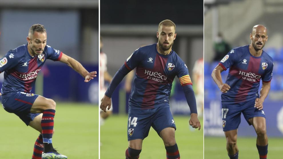 Ferreiro, Pulido y Mikel Rico, los capitanes de la SD Huesca.