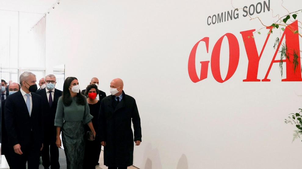La reina Letizia en la inauguración de la exposición de Goya en Suecia.