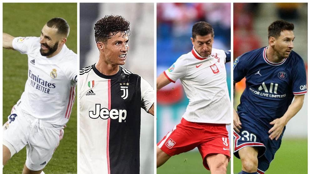 Benzema, Cristiano, Lewandowski y Messi.