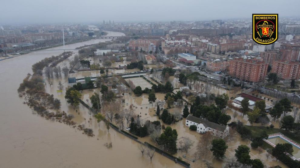 Afecciones de la crecida del Ebro en Zaragoza