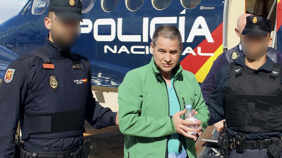 Troitiño, a su llegada a España tras ser extraditado por el Reino Unido a requerimiento de la Audiencia Nacional, en mayo de 2017.