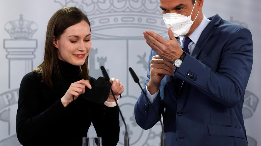 Pedro Sánchez recibe a Sanna Marin