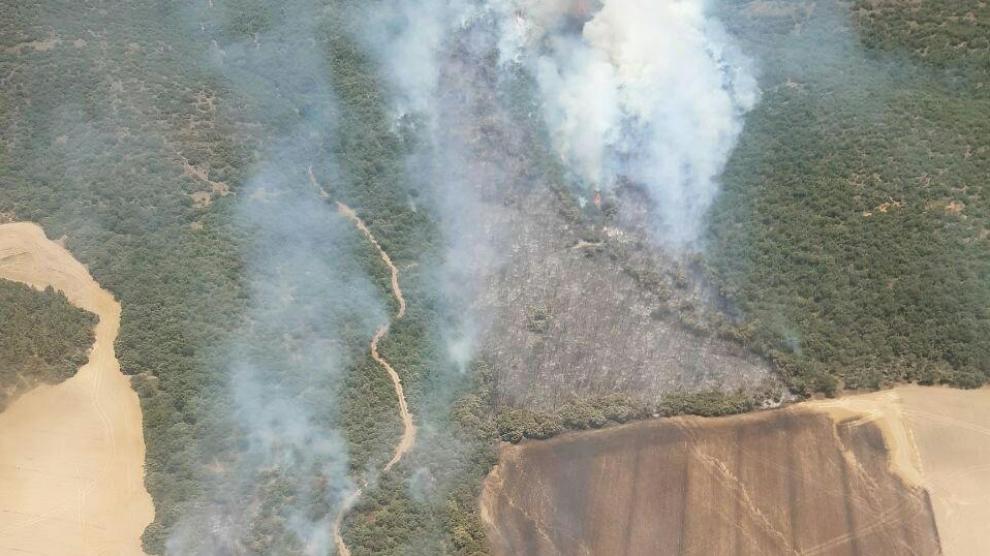 Incendio en el término municipal de Mainar