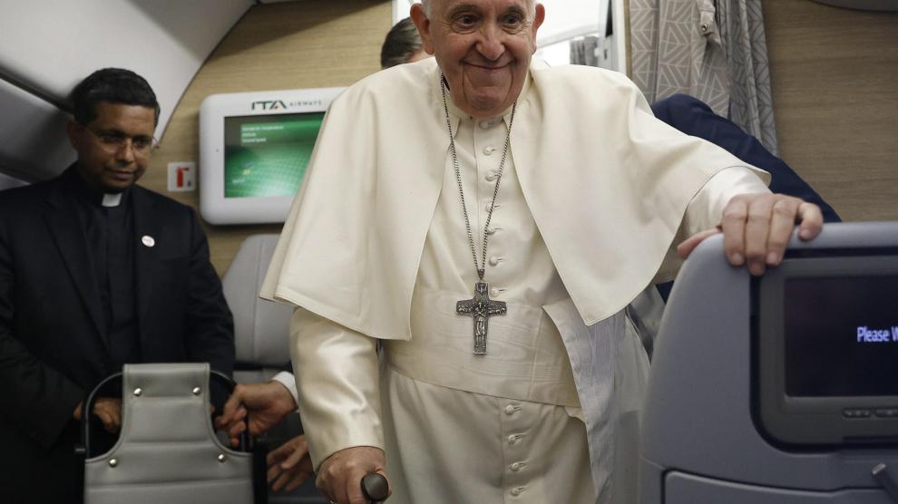 El Papa Francisco, de regreso de su gira en Canadá