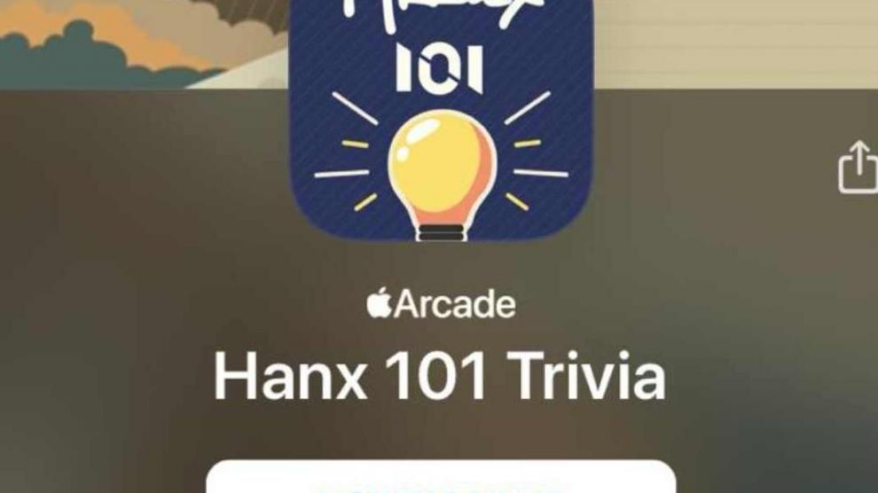 Anuncio de 'Hanx 101 trivial' en la App Store
