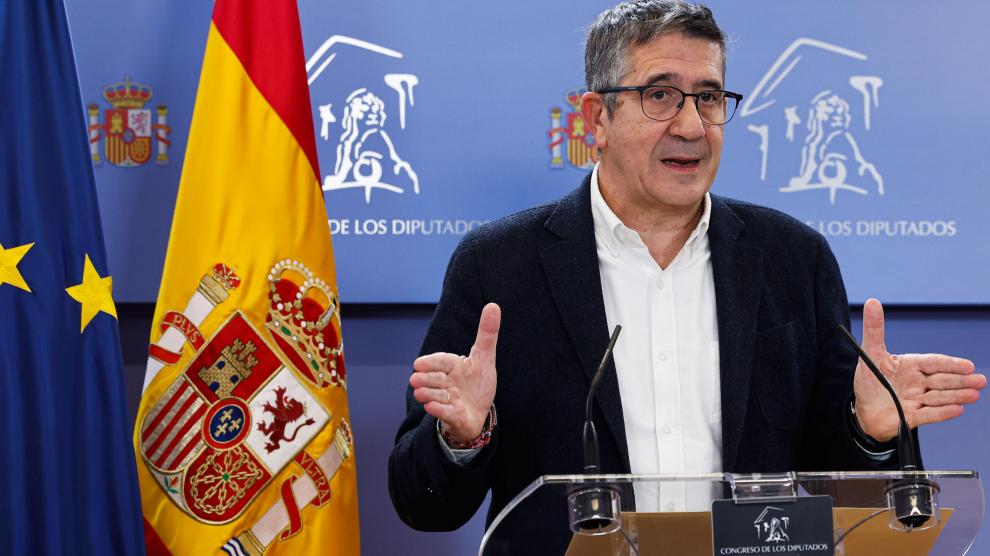 Rueda de prensa del portavoz en el Congreso del PSOE Patxi López