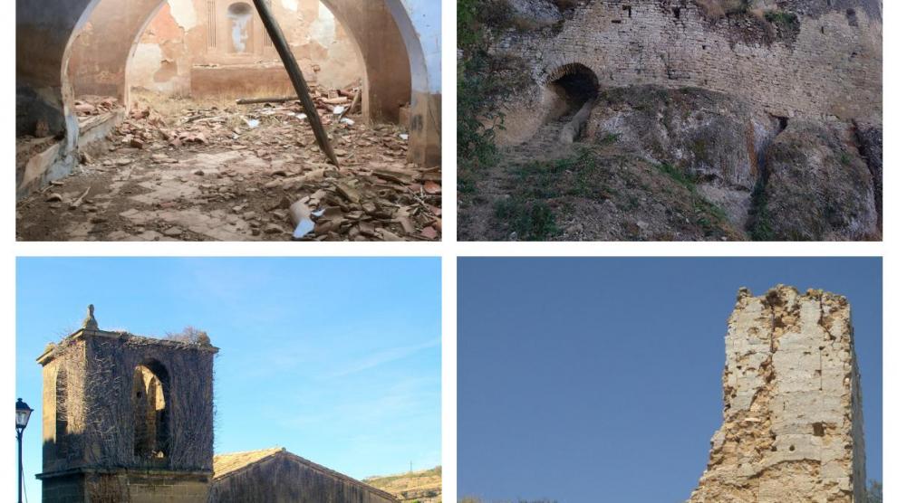 Cuatro monumentos aragoneses, incluidos en la lista roja de patrimonio de Hispania Nostra.