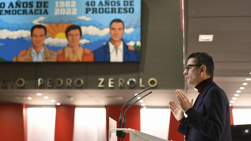 El ministro de Presidencia y secretario de Reforma Constitucional y Nuevos Derechos del PSOE, Félix Bolaños, este domingo en Madrid