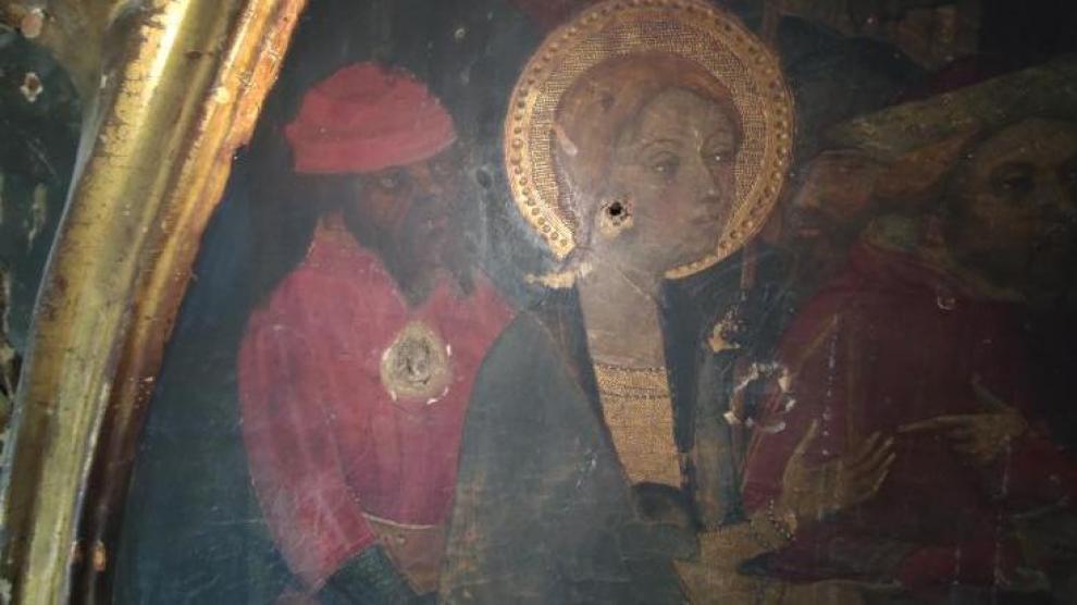 Trabajos de restauración del retablo de los santos Julián y Lucía