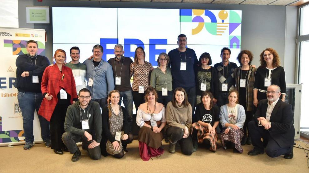 Representantes de los proyectos presentados en la jornada de EREA en el Parque Tecnológico de Walqa.