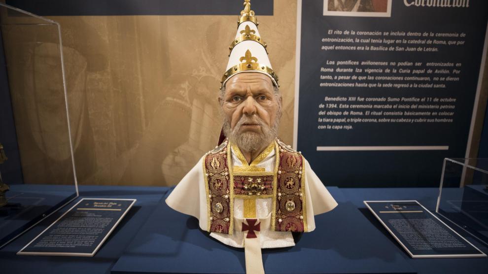 Imagen del Papa Luna que se expone en Illueca