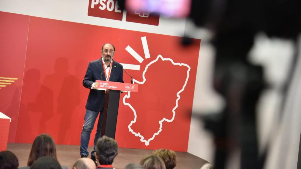 Lambán, en la celebración del comité regional del PSOE Aragón