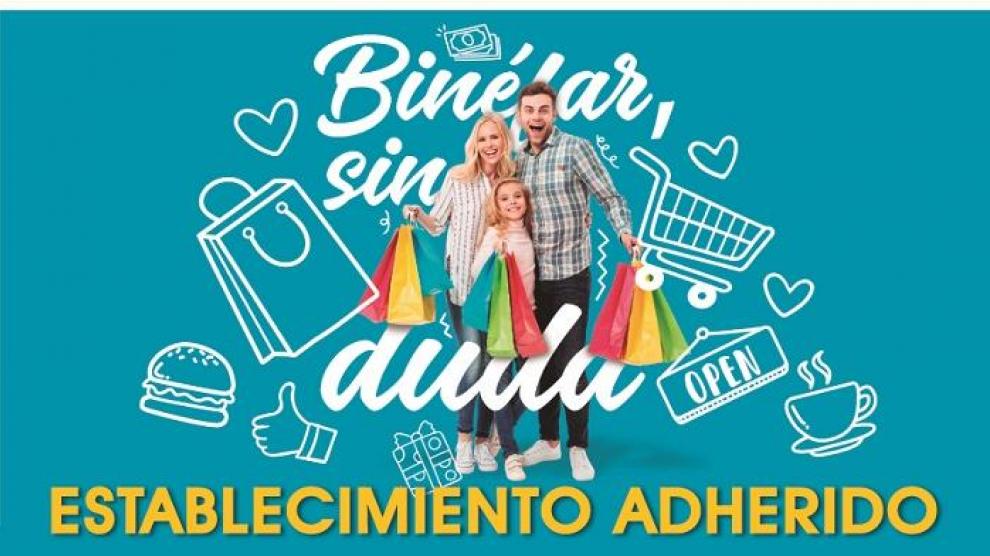 Cartel de los establecimientos adheridos a los Bonos Impulsa de Binéfar.