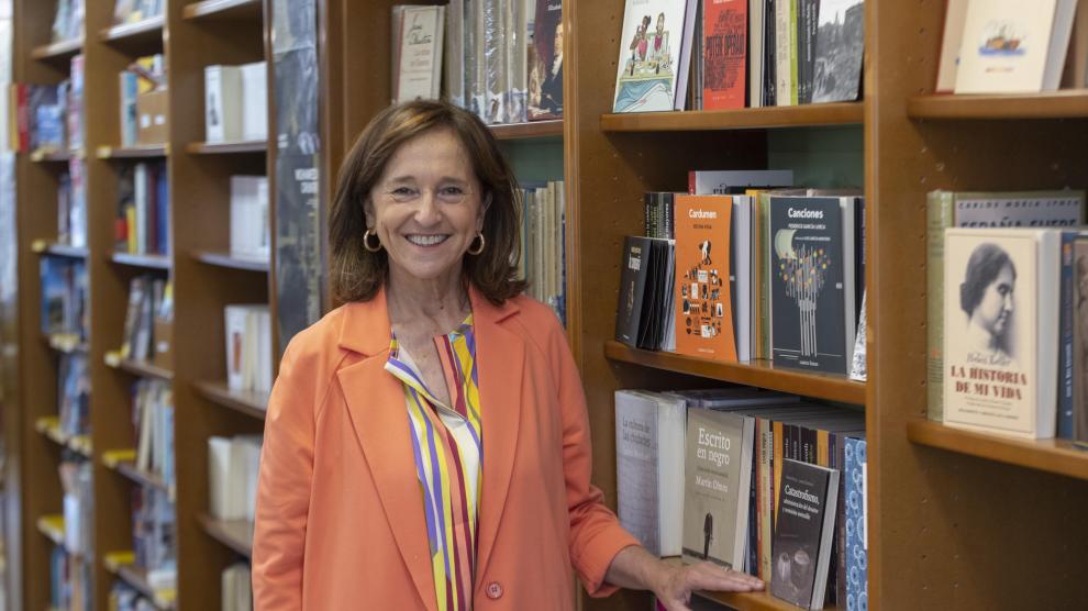 La directora de la Biblioteca Nacional, la zaragozana Ana Santos, este martes en la librería Cálamo de Zaragoza