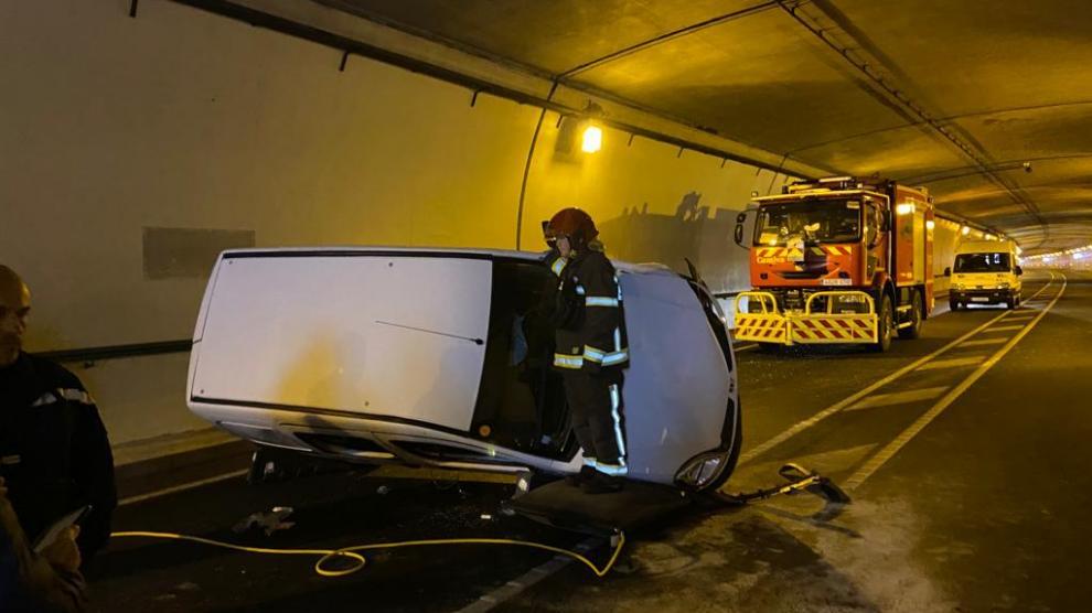 Accidente ocurrido en el interior del túnel el pasado 24 de abril.