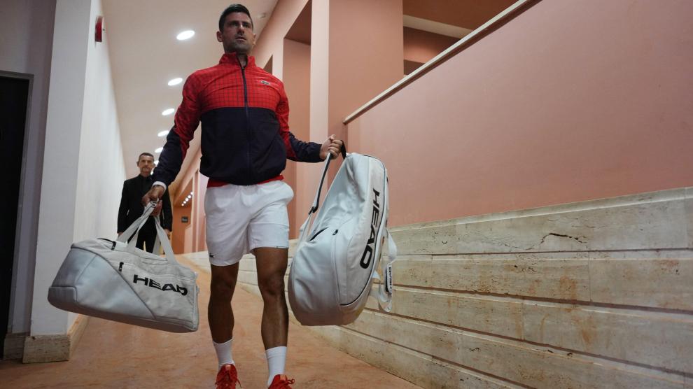 Novak Djokovic, este lunes en el torneo de Roma.
