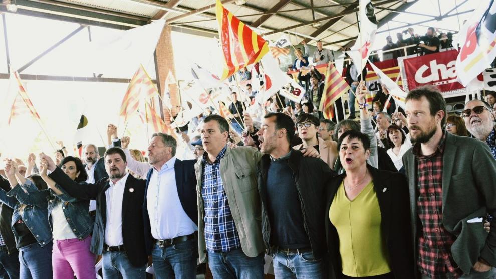 Chunta Aragonesista celebró ayer su acto central de campaña en Zaragoza.