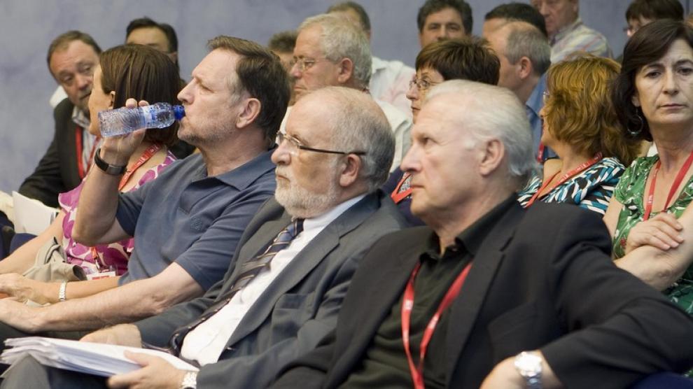 Iglesias y Morlán coincidieron en una reunión del comité regional del PSOE en Aragón