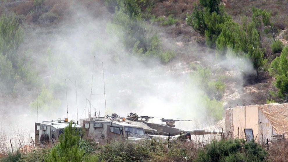 Un tanque israelí en la frontera con Líbano