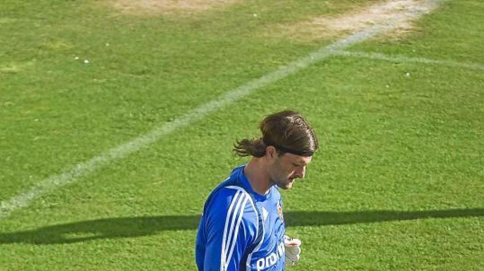 Leo Franco, durante un entrenamiento en la Ciudad Deportiva.
