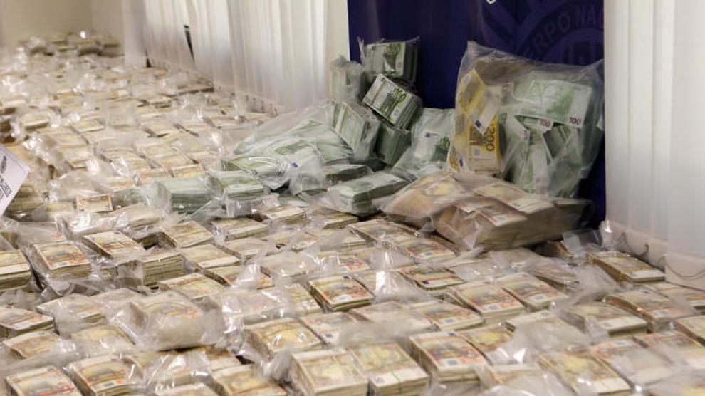 Dinero incautado en la operación contra el blanqueo