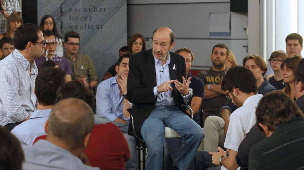 El candidato del PSOE a la presidencia del Gobierno, Alfredo Pérez Rubalcaba